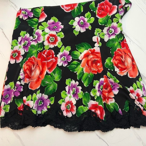 Vintage Victoria’s Secret Gold Label Floral Slip Dress Medium Lace Trim - Picture 3 of 5